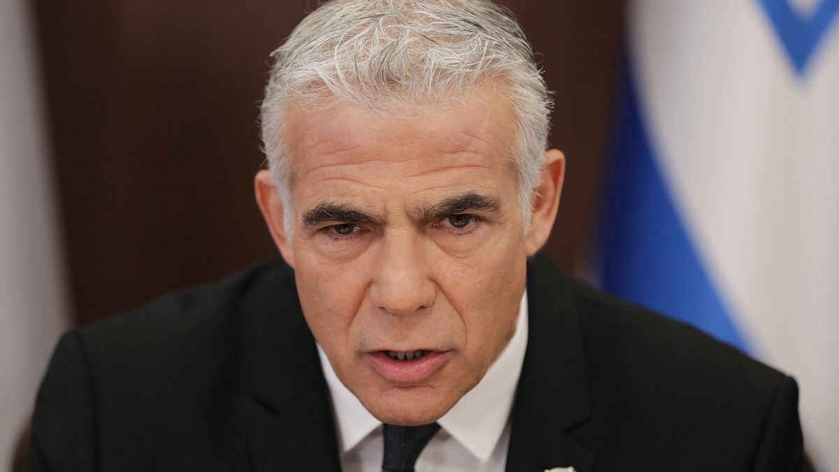 رئيس حكومة تصريف الأعمال الإسرائيلي يائير لبيد 