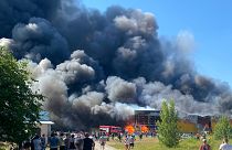 Ukrayna'da Rusya tarafından hedef alınan bir alışveriş merkezi