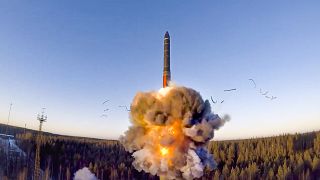 Interkontinentális ballisztikus rakéta fellövése az oroszországi Pleszetszk katonai bázisról 2020. december 9-én
