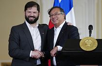 Los presidentes de Chile, Gabriel Boric, y de Colombia, Gustavo Petro