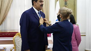 Nicolás Maduro junto a su mujer