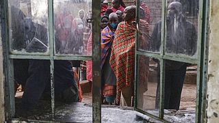 Maasai tribesmen participate in Kenyan election