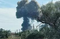 انفجار در انبار مهمات یک پایگاه هوایی در غرب کریمه