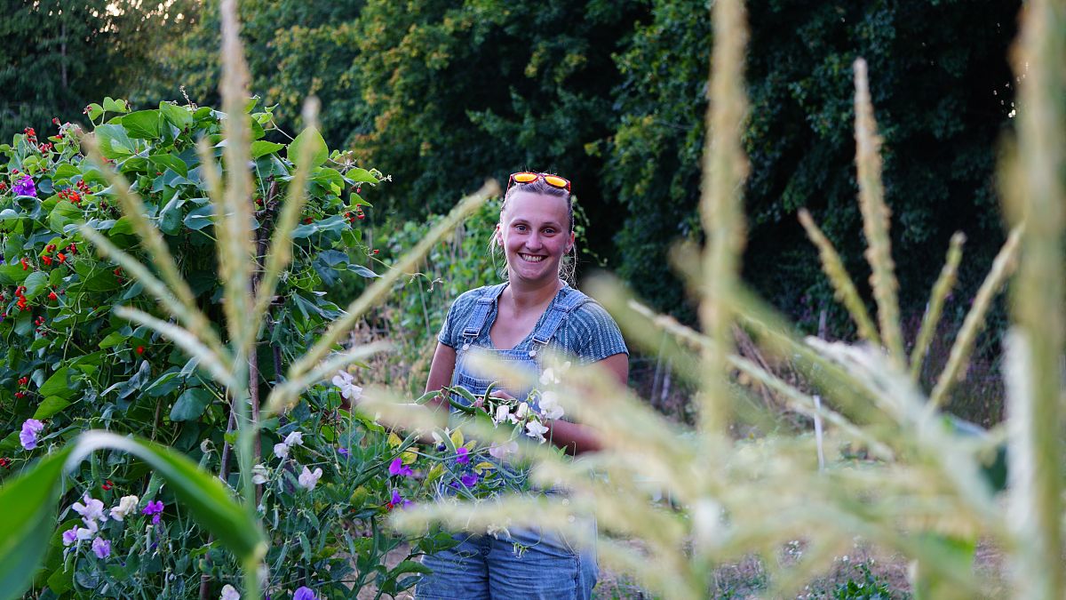 Hayleigh Cubitt says that "time just disappears" when she's on her allotment.