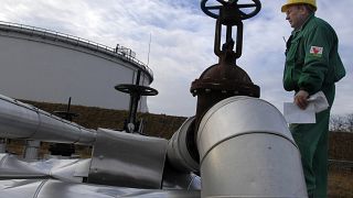 Ingeniero de la Compañía Húngara de Petróleo MOL comprueba la zona de recepción del oleoducto Druzhba