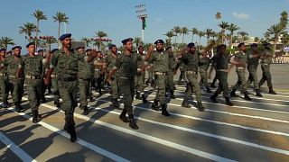 Libya'da düzenlenen askeri geçit töreninden bir kare, Trablus.