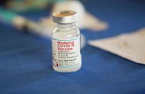FILE - A vial of the Moderna COVID-19 vaccine