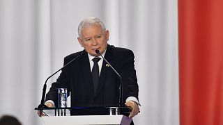 Jaroslaw Kaczynski, a kormányzó Jog és Igazságosság Pártjának (PiS) elnöke