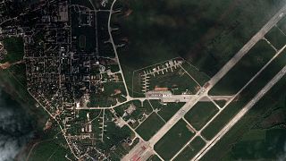 Műholdas felvétel a krími orosz katonai bázisról a feltételezhető ukrán támadás után 