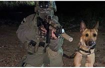 الكلب "زيلي" إلى جانب ضابط إسرائيلي
