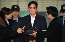 Lee Jae-yong, vice-président de Samsung Electronics, arrive pour un interrogatoire au bureau d'un procureur spécial, le 22 février 2017.