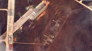 صورة للأقمار الصناعية ماكسار تكنولوجيز لقاعدة ساكي الجوية في شبه جزيرة القرم.