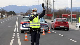 Un control policial en una autopista austriaca.