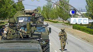 Orosz katonai konvoj a zaporizzsjai atomerőmű területén - KÉPÜNK ILLUSZTRÁCIÓ