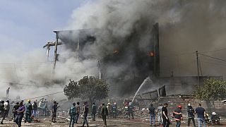 explosion et incendie dans le marché couvert de Surmalu d'Erevan, en Arménie, le 14 août 2022