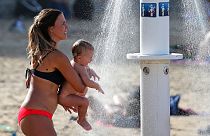 Stranddusche in Frankreich im Sommer 2018