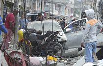 Destrucción tras el atentado en Guayaquil, Ecuador
