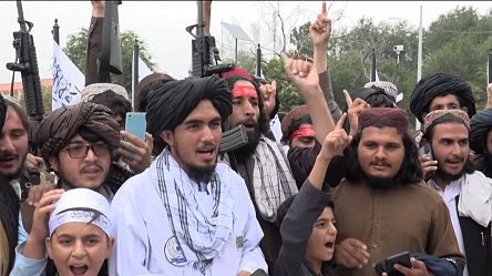Rally in Kabul as Taliban mark first year in power