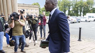 Manchester City footballer Benjamin Mendy arrives at Chester Crown Court in Chester, England