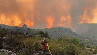 L'incendie près de Les Useres, en Espagne, le 15 août 2022.