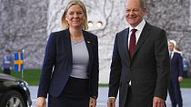 Die schwedische Ministerpräsidentin Magdalena Andersson und Bundeskanzler Olaf Scholz