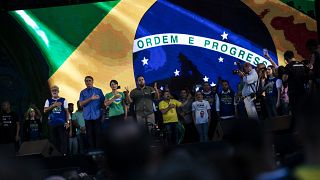 Jair Bolsonaro brazil elnök és felesége egy rendezvényen Rio de Janeiróban 2022. augusztus 13-án, szombaton. 