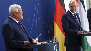 Palästinenserpräsidenten Mahmud Abbas zu Besuch in Berlin bei Bundeskanzler Olaf Scholz