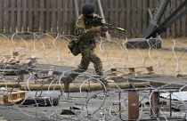 Un soldat ukrainien à l'entraînement sur le camp militaire britannique, 15 août 2022 