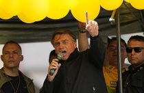 الرئيس جايير بولسونارو في تجمع لحملته الانتخابية في ولاية ميناس جيرايس، البرازيل.