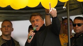 الرئيس جايير بولسونارو في تجمع لحملته الانتخابية في ولاية ميناس جيرايس، البرازيل.