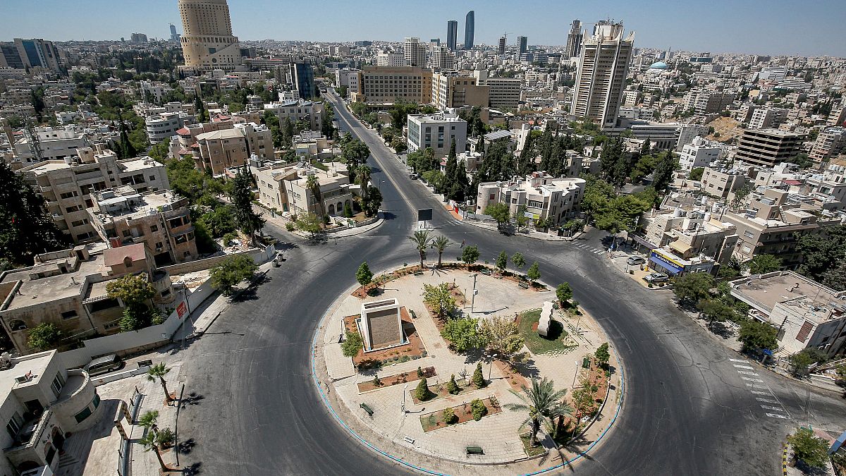 منظر عام وسط العاصمة الأردنية عمان، في 28 أغسطس 2020