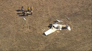 Uno de los aviones accidentado en el aeropuerto de Watsonville