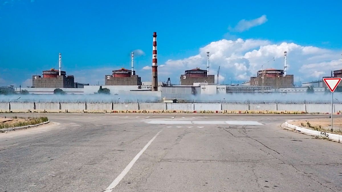 A general view of the Zaporizhzhia Nuclear Power Station in territory under Russian military control, in southeastern Ukraine.