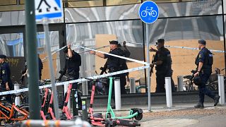 Dispositivo policial  desplegado en Malmö debido al tiroteo