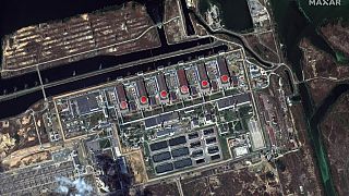 Műholdfelvétel a zaporizzsjai atomerőműről