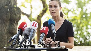 Prime minister of Finland Sanna Marin holds a press conference in Helsinki, Finland, on August 19, 2022,