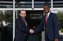 Hazine ve Maliye Bakan Yardımcısı Yunus Elitaş (sol), ABD Hazine Bakan Yardımcısı Wally Adeyemo