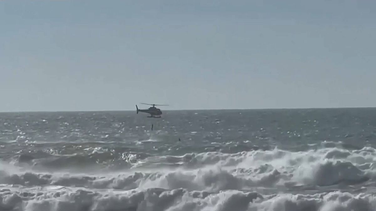 Dramatic footage captured lifeguards saving people from riptides in Biarritz