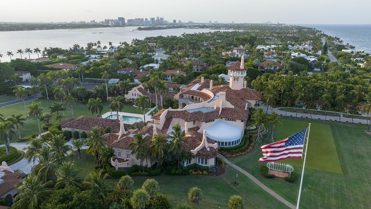 An aerial view of President Donald Trump's Mar-a-Lago estate is pictured, Wednesday, Aug. 10, 2022, in Palm Beach, Fla.