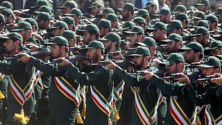 صورة أرشيفية لعناصر من الحرس الثوري الإيراني أثناء استعراض عسكري شهدته العاصمة طهران في 22 سبتمبر 2013