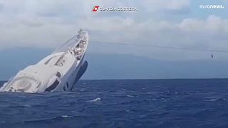 The 40-metre yacht sinking off the Italian coast