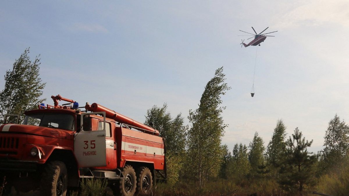 Wildfires have been burning in the Ryazan region near Moscow for several days.
