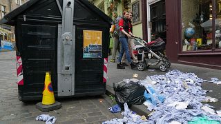 Lixo acumulado nas ruas escocesas
