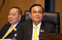 Thailand's Prime Minister Prayuth Chan-ocha, right, Deputy Prime Minister Prawit Wongsuwan