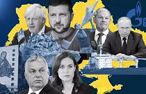 Montage des leaders européens sur les frontières de l'Ukraine