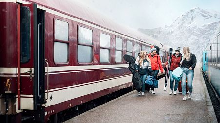 A mock up of what the new Amsterdam to Austria Ski Express will look like