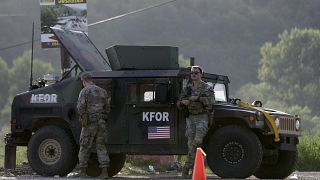 Войска миротворческой миссии НАТО KFOR в Северном Косово. 18 августа 2022.