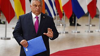 Orbán Viktor az egyik uniós csúcstalálkozóra érkezve
