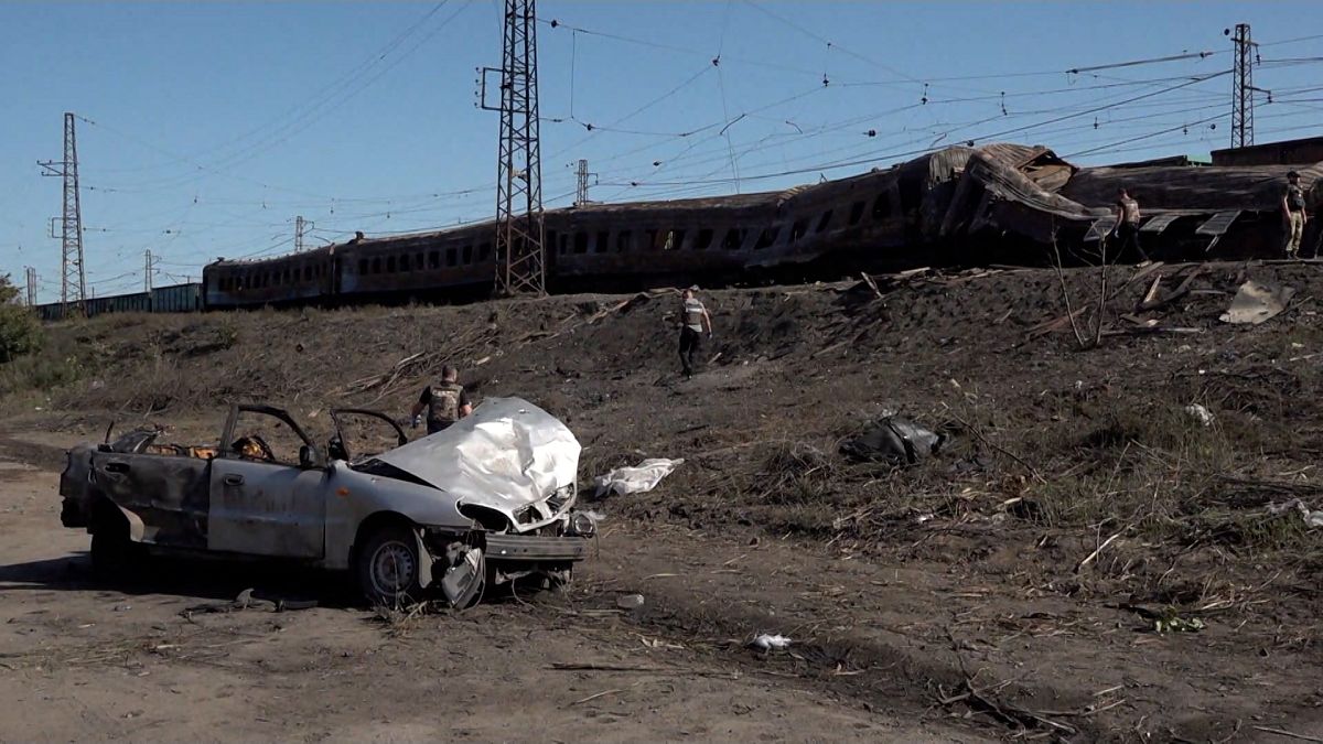 Dozens killed in Russia strikes that targeted train station