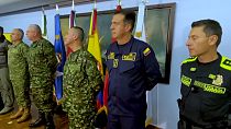 Distintos miembros de las Fuerzas de Colombia, durante la intervención del ministro de Defensa, el 25 de agosto de 2022